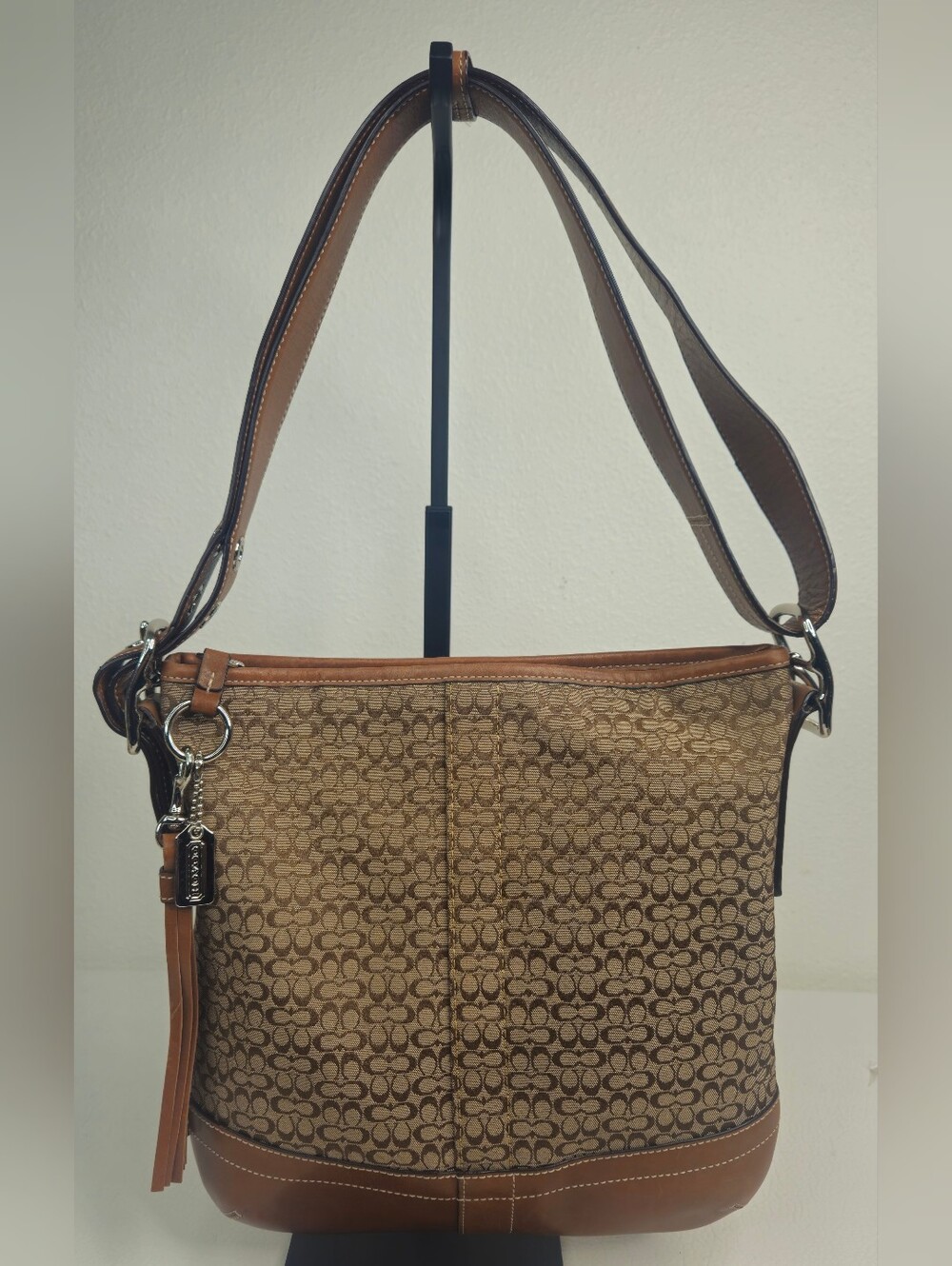 Authentic Coach Soho Vintage Y2K Micro C Jacquard Leather Shoulder Hobo Bag